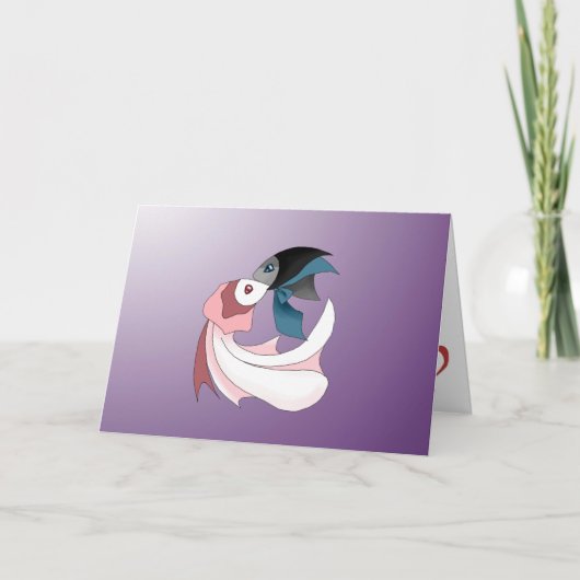 Bonne carte de voeux de poisson en couple (Devant)