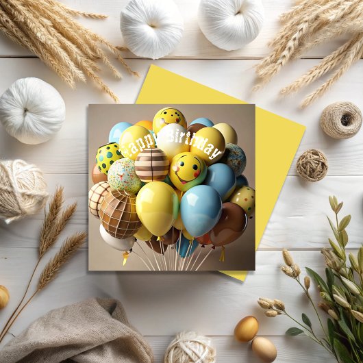 Bonne carte de voeux des ballons d'anniversaire