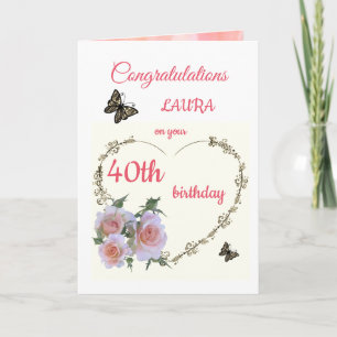 Bonne carte de voeux design 40e anniversaire