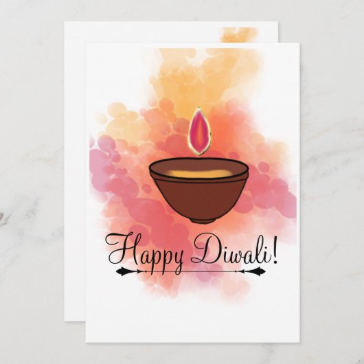 Bonne carte de voeux Diwali (Devant / Derrière)