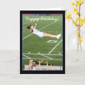 Bonne carte de voeux d'Pom-pom girl d'anniversaire (Fleur jaune)