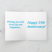 Bonne carte de voeux du 25e anniversaire (Intérieur)