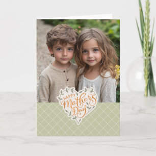 Bonne carte de voeux du coeur de la fête des mères