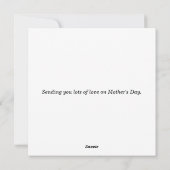 Bonne carte de voeux fleurie pour la fête des mère (Dos)