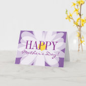 Bonne carte de voeux fleurie violette de Fête des  (Fleur jaune)