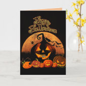 Bonne carte de voeux Halloween (Fleur jaune)