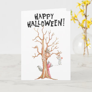 Bonne carte de voeux Halloween Woodland Animals