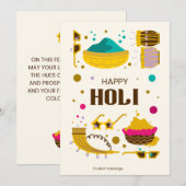Bonne carte de voeux Holi! (Devant / Derrière)