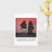 Bonne carte de voeux Humour Halloween (Fleur jaune)