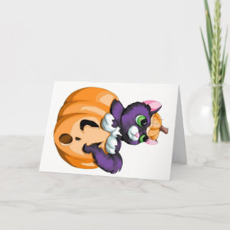 Bonne carte de voeux Meow-lloween