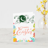 Bonne carte de voeux Pâques 2024 "Pakistan" (Fleur jaune)