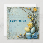 Bonne carte de voeux Pâques vintage (Devant / Derrière)