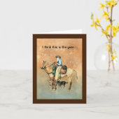 Bonne carte de voeux pliée Buckaroo Anniversaire (Fleur jaune)