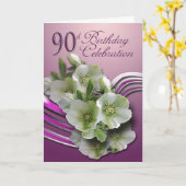 Bonne carte de voeux pour 90e anniversaire (Fleur jaune)