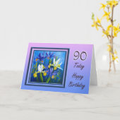 Bonne carte de voeux pour 90e anniversaire (Fleur jaune)