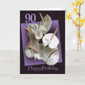 Bonne carte de voeux pour 90e anniversaire (Fleur jaune)