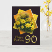 Bonne carte de voeux pour 90e anniversaire (Fleur jaune)