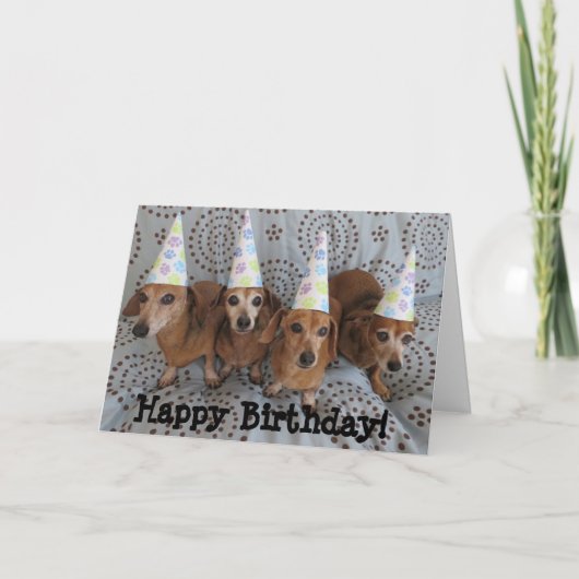 Bonne carte de voeux pour anniversaire Dachshund (Devant)