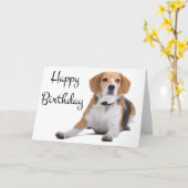 Bonne carte de voeux pour Beagle d'anniversaire Pu (Fleur jaune)