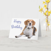 Bonne carte de voeux pour Beagle d'anniversaire Pu (Fleur jaune)