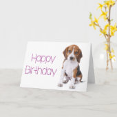 Bonne carte de voeux pour Beagle d'anniversaire Pu (Fleur jaune)