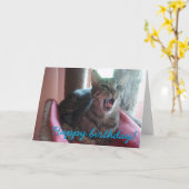 Bonne carte de voeux pour chat d'anniversaire (Fleur jaune)