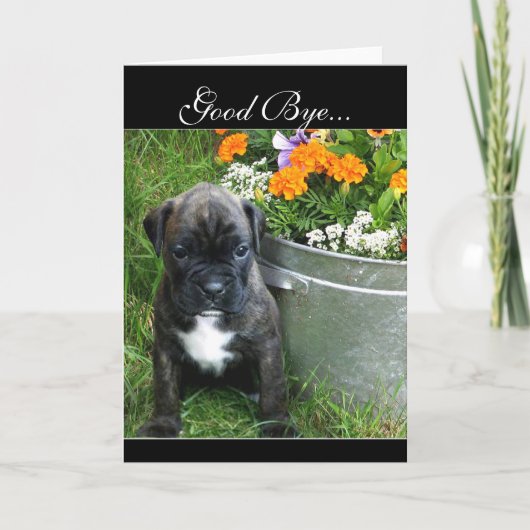 Bonne carte de voeux pour chiot Bye Boxer (Devant)
