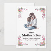 Bonne carte de voeux pour la fête des mères (Devant / Derrière)