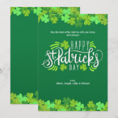 Bonne carte de voeux pour la Saint Patrick (Devant / Derrière)