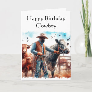 Bonne carte de voeux pour l'anniversaire Cowboy