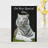 Bonne carte de voeux pour l'anniversaire de Tigre (Fleur jaune)