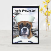 Bonne carte de voeux pour le boxeur Son Navy anniv (Fleur jaune)