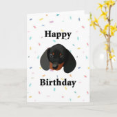 Bonne carte de voeux pour le chien d'anniversaire  (Fleur jaune)