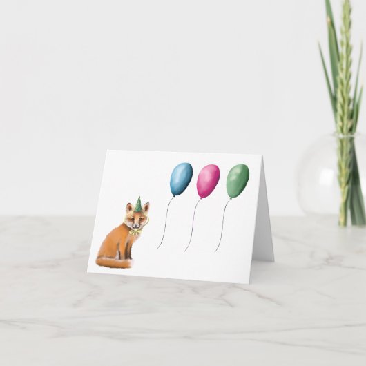 Bonne carte de voeux pour le renard et les ballons (Devant)