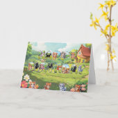 Bonne carte de voeux pour les chats d'anniversaire (Fleur jaune)