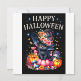 Bonne carte de voeux pour les chats d'Halloween