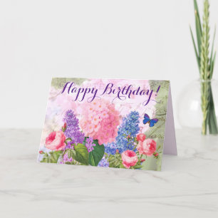 Bonne carte de voeux pour les fleurs d'anniversair