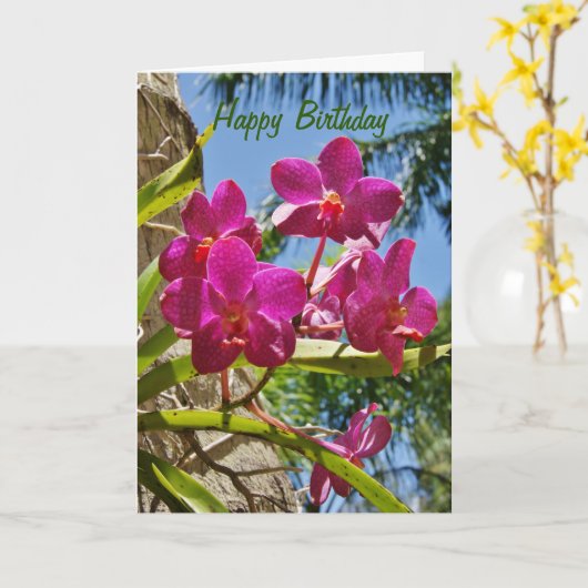 Bonne carte de voeux pour les orchidées d'annivers (Fleur jaune)