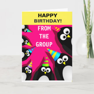 Bonne carte de voeux pour les pingouins d'annivers