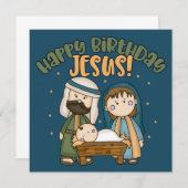 Bonne carte de voeux pour Noël de Jésus (Devant / Derrière)