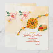 Bonne carte de voeux Raksha Bandhan (Devant / Derrière)