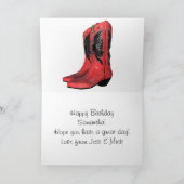 Bonne carte de voeux rouge pour la fille d'anniver (Intérieur)