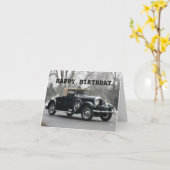 Bonne carte de voiture classique d'anniversaire (Fleur jaune)