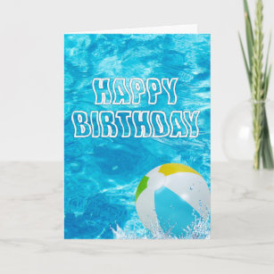 Bonne carte d'eau de la piscine d'anniversaire