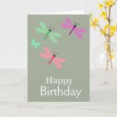 Bonne carte des libellules d'anniversaire (Fleur jaune)