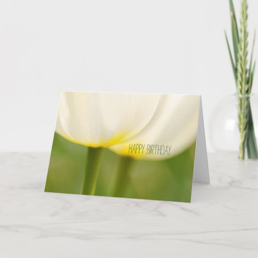 Bonne carte des tulipes blanches d'anniversaire (Devant)