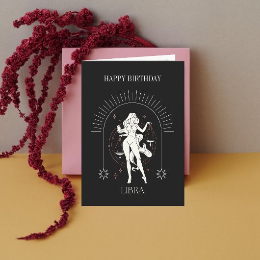Bonne carte d'horoscope Zodiac Mystic Libra Birthd