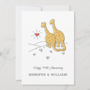 Bonne carte Dinosaures de 40e anniversaire de Mari