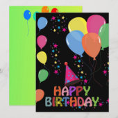 Bonne carte d'invitation d'anniversaire (Devant / Derrière)