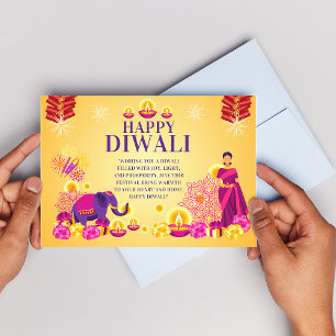 Bonne carte Diwali Diwali Carte de voeux Diwali po